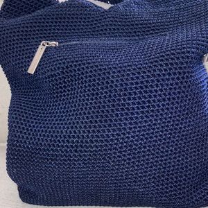 Medium size, navy blue, shoulder bag. Sak brand. Used, like new condition